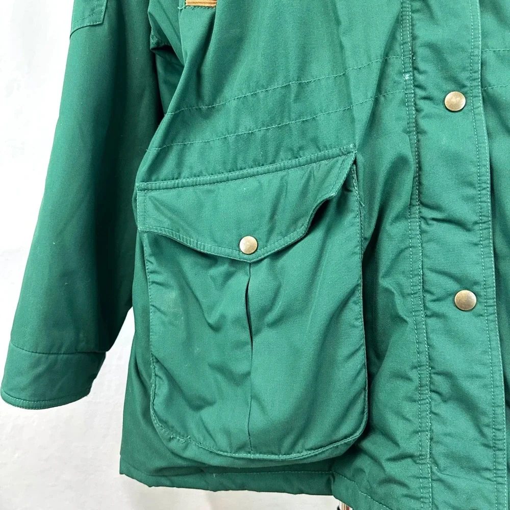 CABIN CREEK Vintage‎ Green Corduroy Collar Barn Jacket Chore Coat Women's M